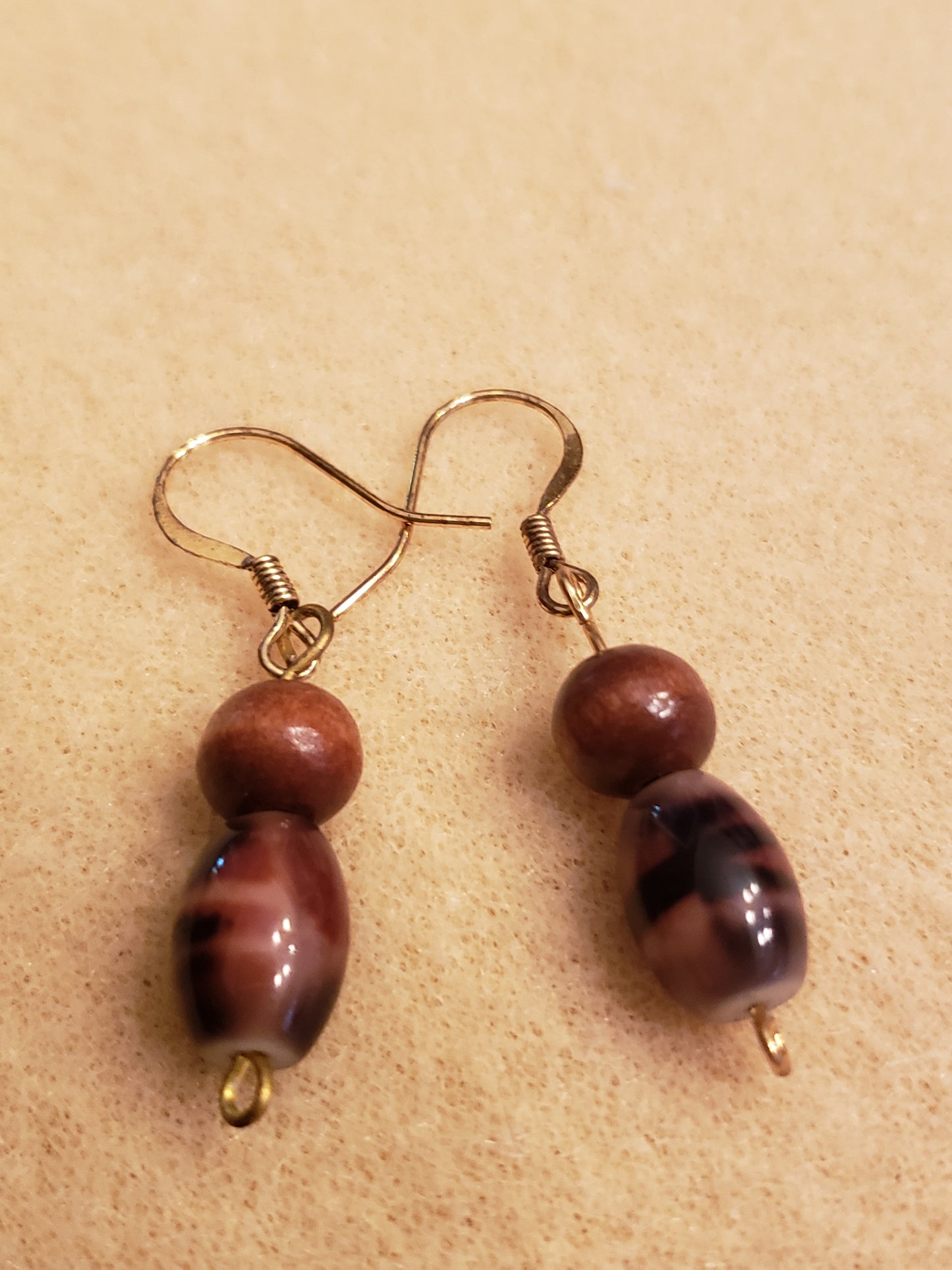 119E Brown Animal Print Earrings