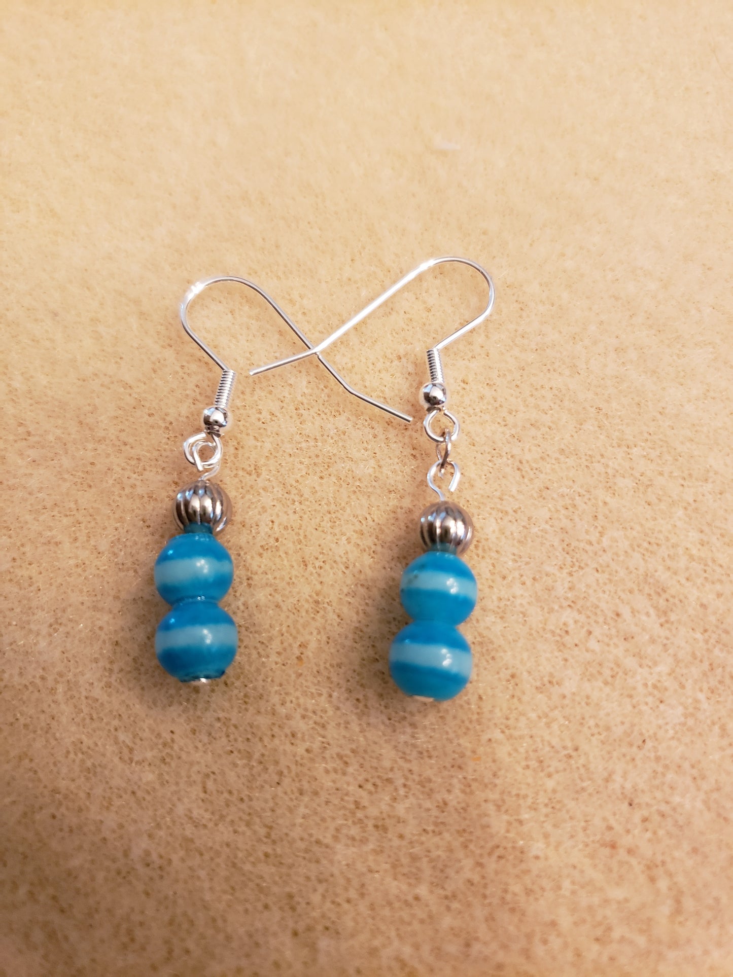 95E Blue Stripe Earrings
