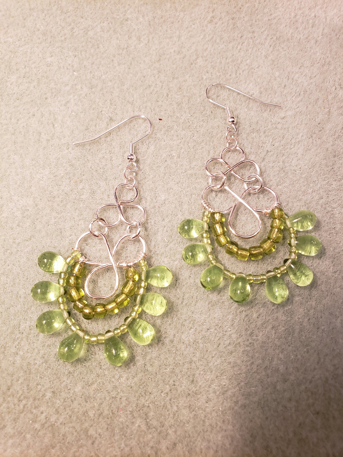 145E Exotic Green Earrings