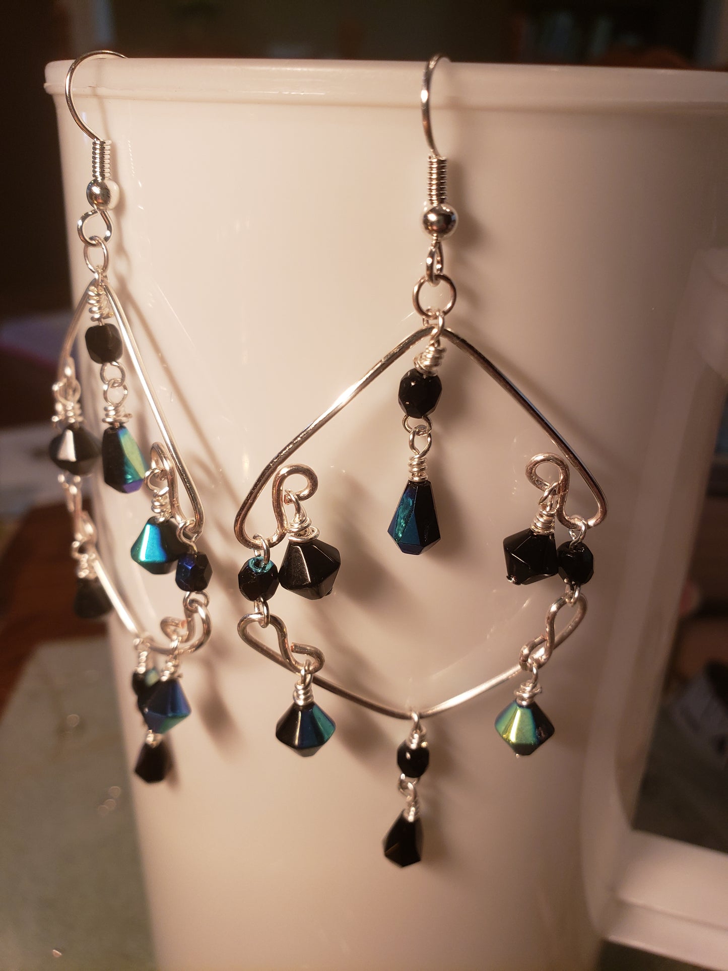 159EA Large Wire Wrapped Earrings