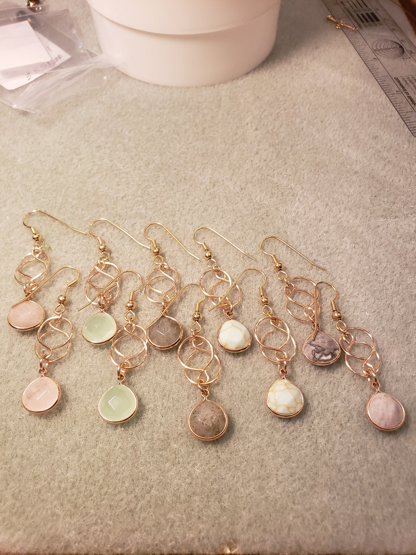 158E Gold Framed Earrings