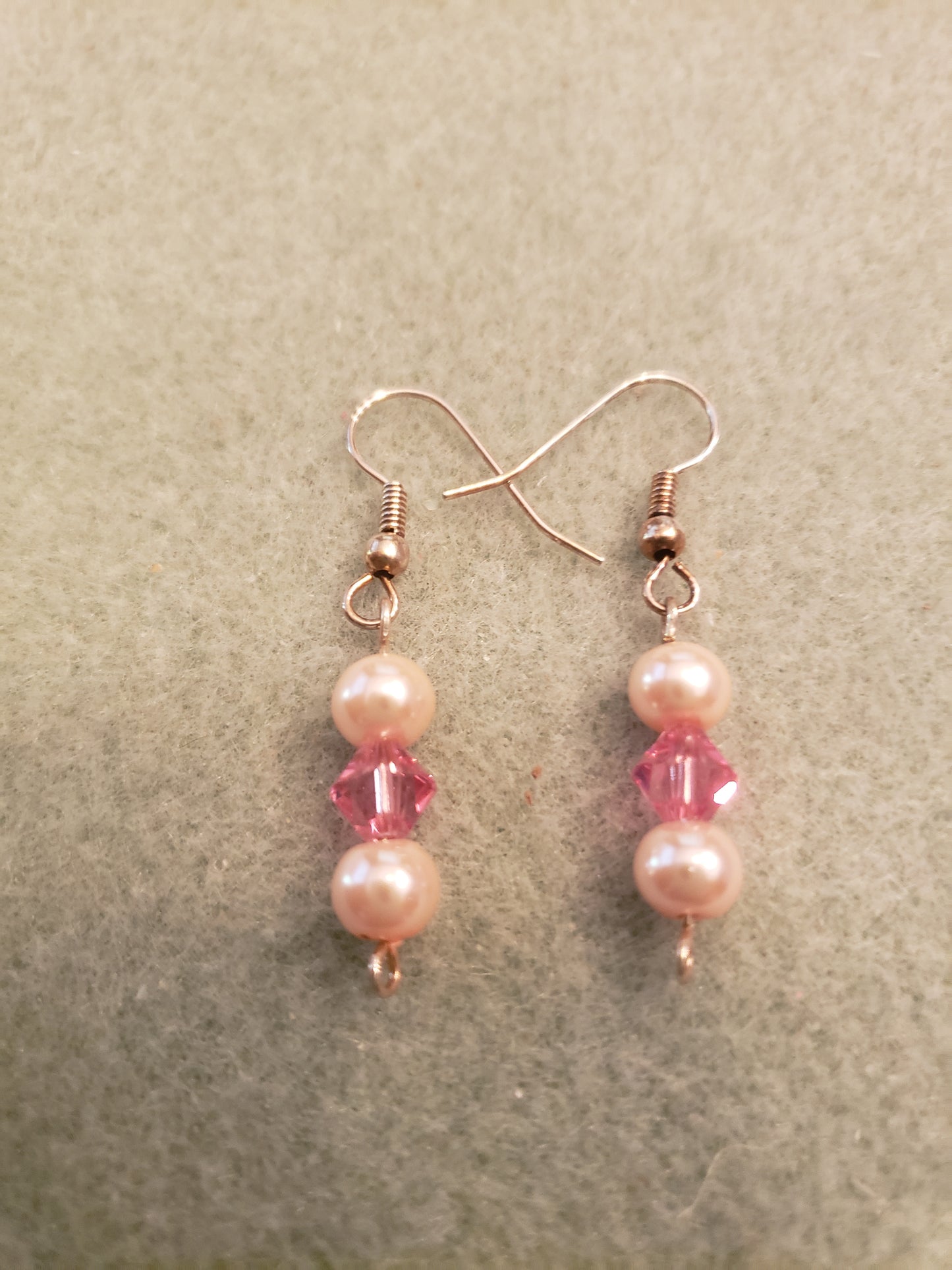 7E Crystal Pearl Pink Earrings