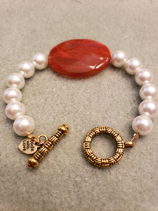 505B Large Amber Bead Bracelet
