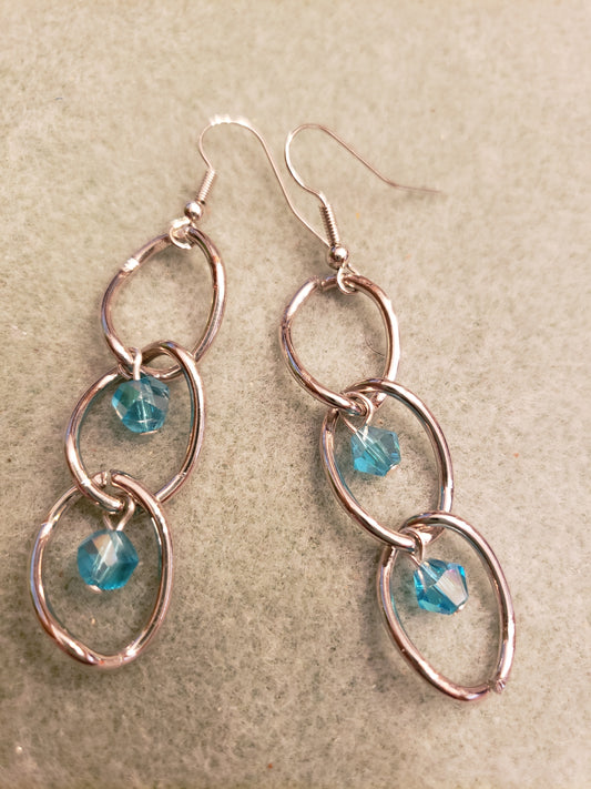 82E Chain Link Crystal Earrings