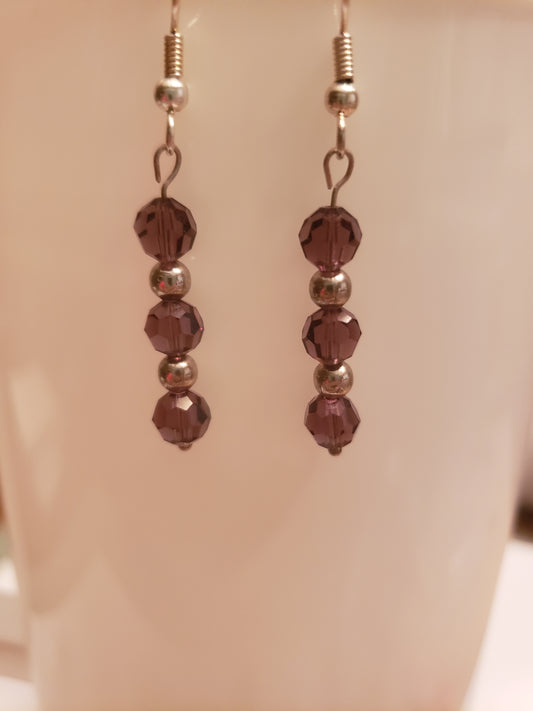 45E Triple Purple Earrings