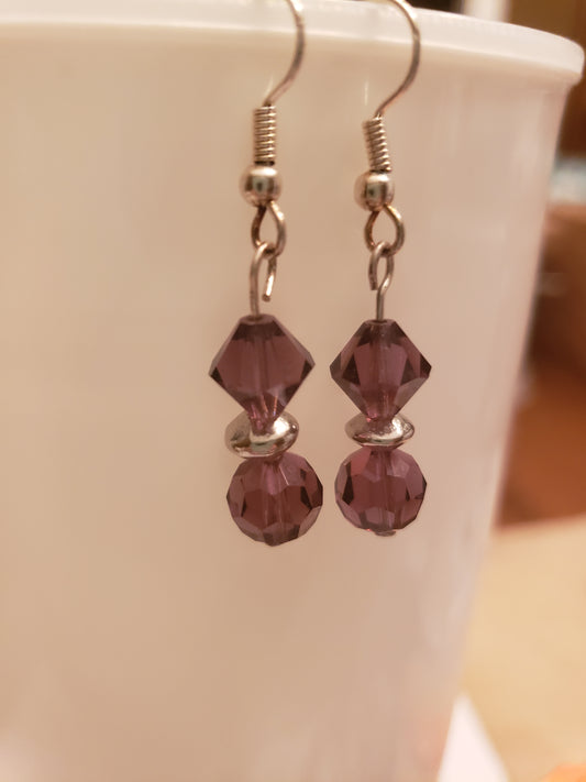 51E Double Purple Earrings