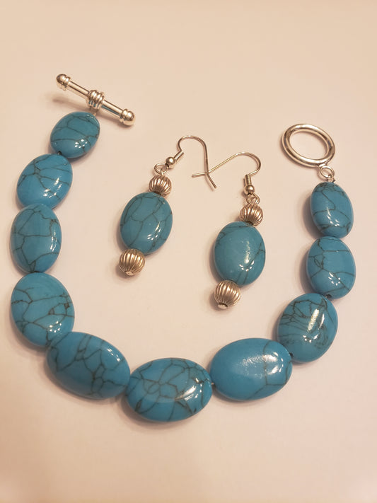 508B Turquoise Oval Bracelet
