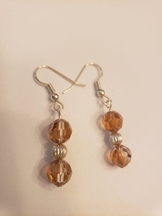 30E Shiny Amber Duo Earrings