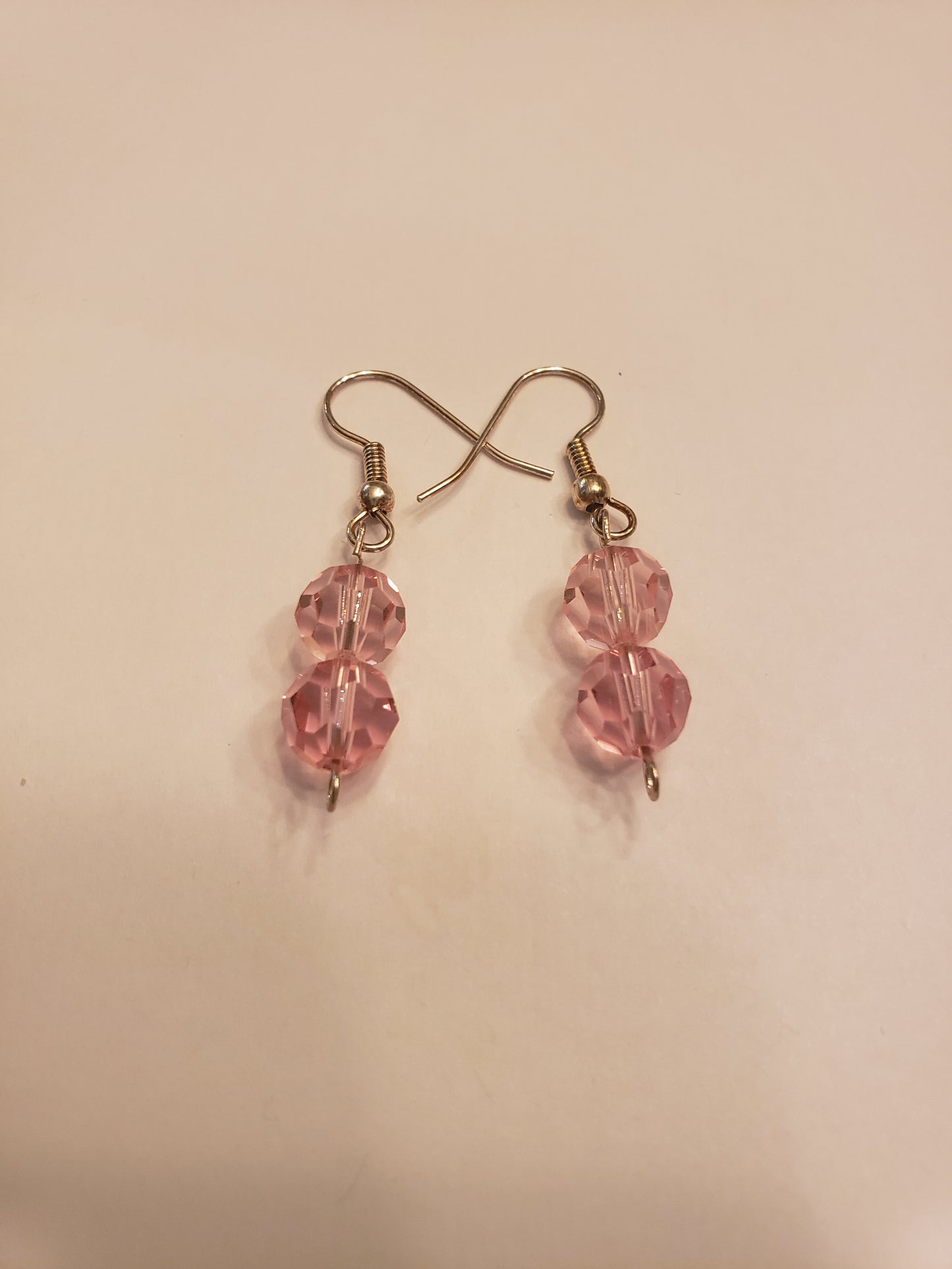 3B Pink Duo Crystal Earrings