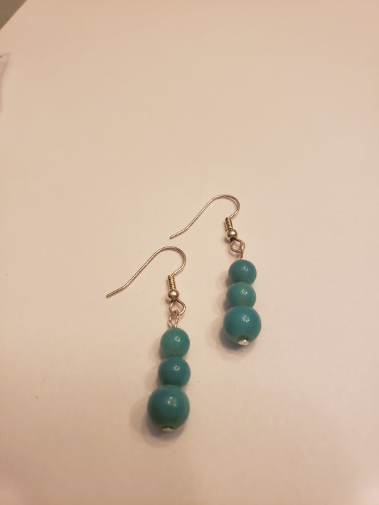 149E Three Layered Turquoise Earrings