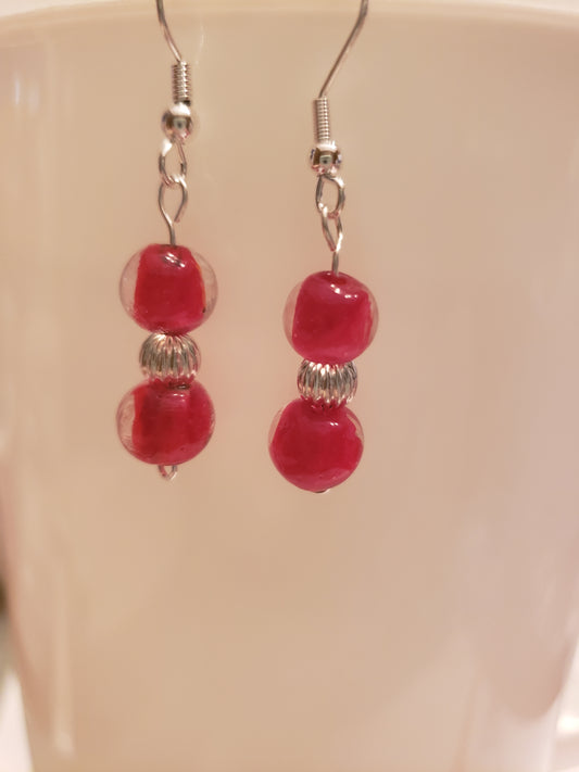 28E Candy Apple Red Earrings