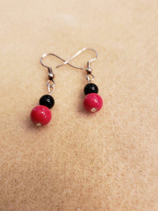 20E Black on Red Earrings