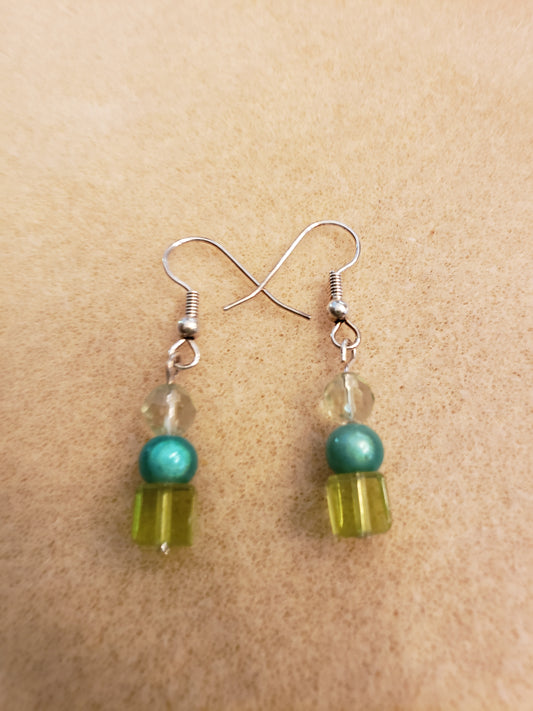 19E Green and Aqua Earrings