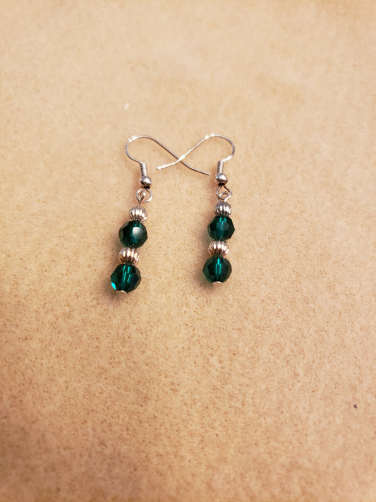 31E Awesome Green Crystal Earrings