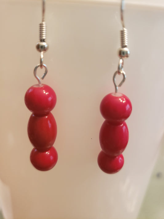 115E Red Drop Earrings