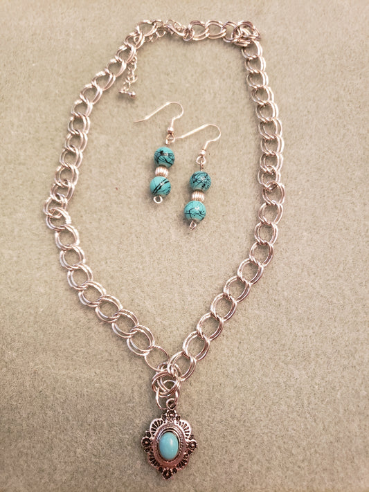 513NE Small Turquoise Pendant Set