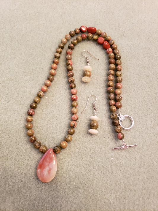 6N Tear Shaped Unakite Set