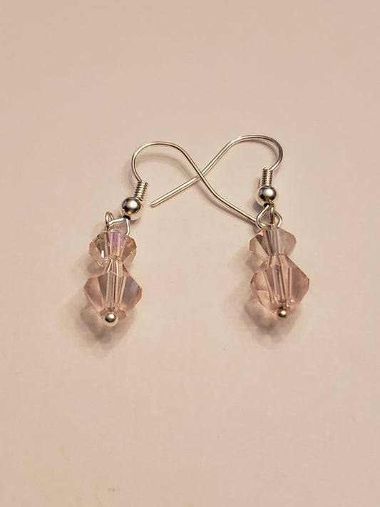 4E Duo Pink Crystal Earrings
