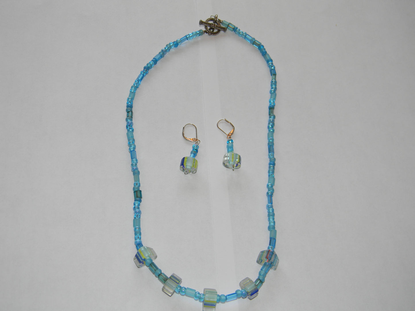 48NE Blue Shapes Necklace