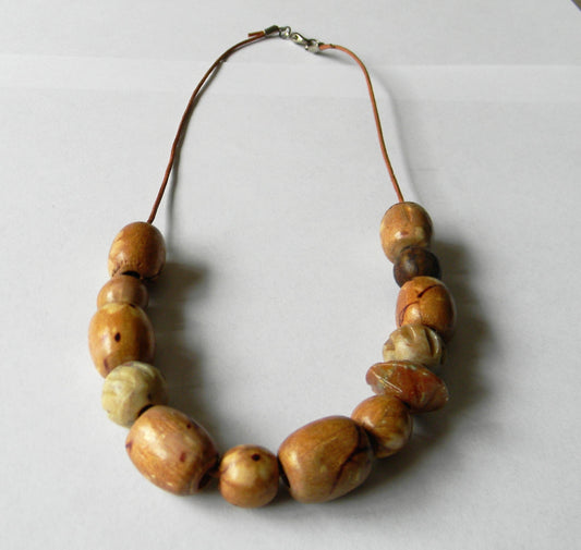 1003N Wood and Soap Bead Necklace